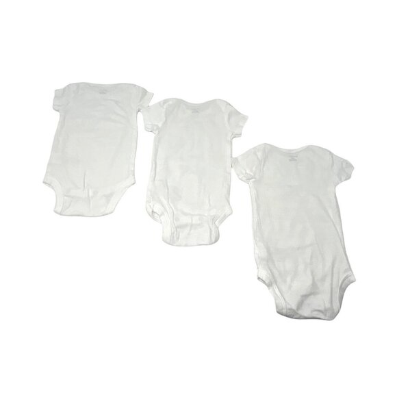 Baby Girl's - Pink Sleeper, and 3 White Gerber Onesies - Size 0-3 Month - Picture 5 of 7